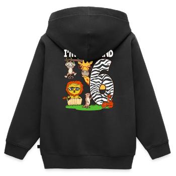6. Geburtstag Zoo Tiere Safari 6 Jahre alt - Kinder Premium Organic Zip Hoodie - Schwarz - Hinten - AI Model Kid Male (0cm)