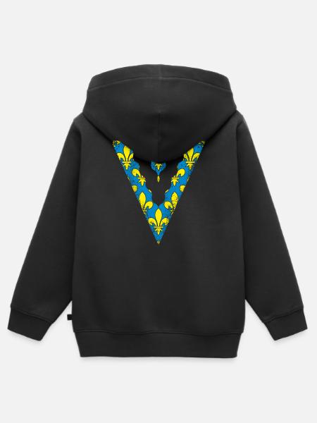 Val de Marne - Kinder Premium Organic Zip Hoodie - Schwarz