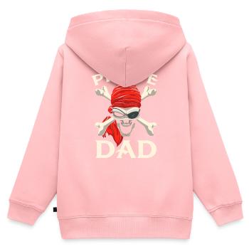 pirate dad skull crossbones - Kids Premium Organic Zip-up Hoodie - rose - Back - AI Model Kid Female (0cm)