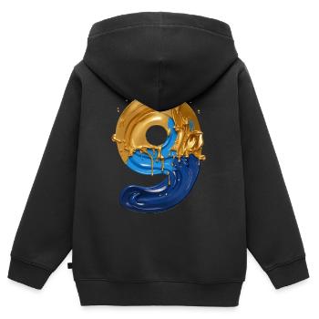 NR. 9 NUMMER 9 COOL 9. GEBURTSTAG - Kinder Premium Organic Zip Hoodie - Schwarz - Hinten - AI Model Kid Male (0cm)