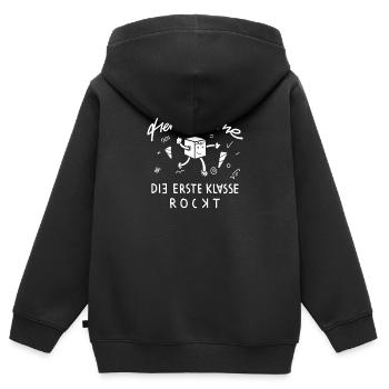 Einschulung 1. Klasse - Kinder Premium Organic Zip Hoodie - Schwarz - Hinten - AI Model Kid Male (0cm)