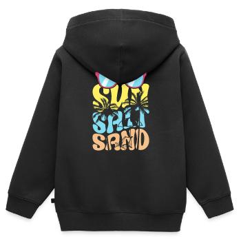 Sonne Salz Sand Sommerurlaub - Kinder Premium Organic Zip Hoodie - Schwarz - Hinten - AI Model Kid Male (0cm)