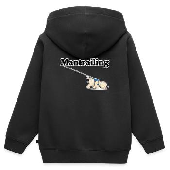 Mantrailing1 2 - Sweat Premium à capuche zippé enfant bio - noir - Dos - AI Model Kid Male (0cm)