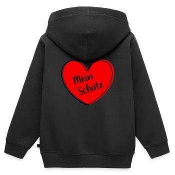 rotes Herz rot Valentinstag Geschenke - Kinder Premium Organic Zip Hoodie - Schwarz - Hinten - AI Model Kid Male (0cm)