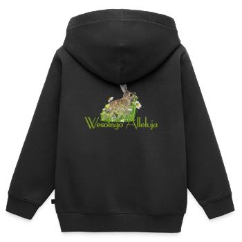 Joyeuses Pâques - Sweat Premium à capuche zippé enfant bio - noir - Dos - AI Model Kid Male (0cm)