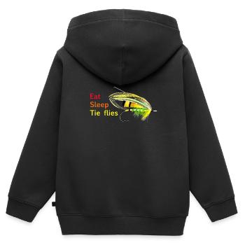 Eat Sleep Krawattenfliegen Grün Highlander - Kinder Premium Organic Zip Hoodie - Schwarz - Hinten - AI Model Kid Male (0cm)