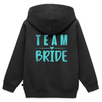 Team Bride - Kids Premium Organic Zip-up Hoodie - black - Back - AI Model Kid Male (0cm)