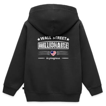 Wall Street Millionaire - Kinder Premium Organic Zip Hoodie - Schwarz - Hinten - AI Model Kid Male (0cm)