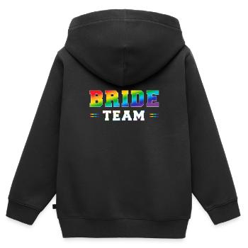 Brautteam Regenbogen W - Kinder Premium Organic Zip Hoodie - Schwarz - Hinten - AI Model Kid Male (0cm)