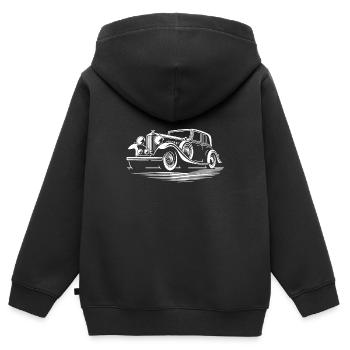 Eleganz auf Rädern - Kinder Premium Organic Zip Hoodie - Schwarz - Hinten - AI Model Kid Male (0cm)