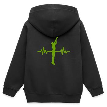 Haertbeat Basketball - USA - Team Sport - Hoops - Kinder Premium Organic Zip Hoodie - Schwarz - Hinten - AI Model Kid Male (0cm)