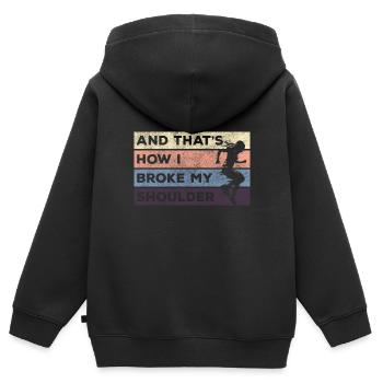 Freerunning Laufen Underground - Kinder Premium Organic Zip Hoodie - Schwarz - Hinten - AI Model Kid Male (0cm)