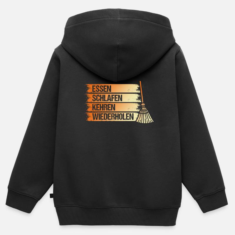 Facility Manager Gardien Gardien - Sweat Premium à capuche zippé enfant bio - noir