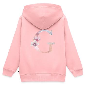 Letter G - Kids Premium Organic Zip-up Hoodie - rose - Back - AI Model Kid Female (0cm)