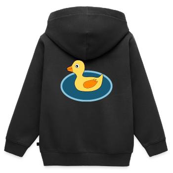 Kawaii Chibi Kawaii Ente Kawaii Entchen - Kinder Premium Organic Zip Hoodie - Schwarz - Hinten - AI Model Kid Male (0cm)