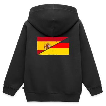 Spanier Deutschland Spanien - Kinder Premium Organic Zip Hoodie - Schwarz - Hinten - AI Model Kid Male (0cm)