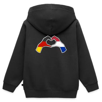 Pays-Bas Pays-Bas Allemagne Pays-Bas - Sweat Premium à capuche zippé enfant bio - noir - Dos - AI Model Kid Male (0cm)