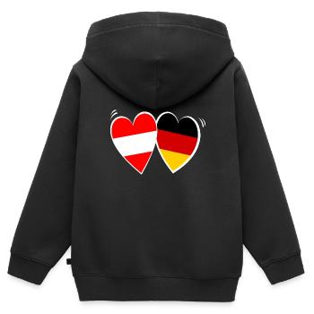 Österreicher Deutsche Liebe - Kinder Premium Organic Zip Hoodie - Schwarz - Hinten - AI Model Kid Male (0cm)