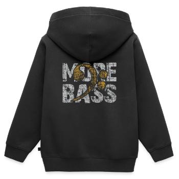 Plus Bass Please Clé de fa pour bassistes - Sweat Premium à capuche zippé enfant bio - noir - Dos - AI Model Kid Male (0cm)