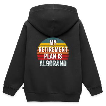 Mein Ruhestandsplan ist Algorand - Algorand Crypto - Kinder Premium Organic Zip Hoodie - Schwarz - Hinten - AI Model Kid Male (0cm)