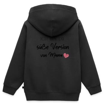Ich bin die süße Version von Mama - Kinder Premium Organic Zip Hoodie - Schwarz - Hinten - AI Model Kid Male (0cm)