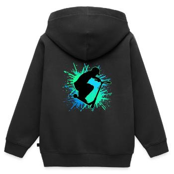 scooter stunt it - Kinder Premium Organic Zip Hoodie - Schwarz - Hinten - AI Model Kid Male (0cm)