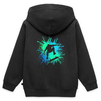 skater - Kinder Premium Organic Zip Hoodie - Schwarz - Hinten - AI Model Kid Male (0cm)