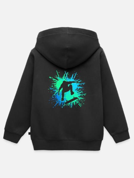skater - Kinder Premium Organic Zip Hoodie - Schwarz