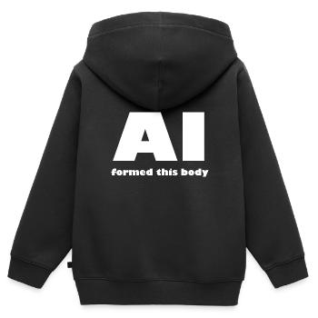 Die künstliche Intelligenz kommt - Kinder Premium Organic Zip Hoodie - Schwarz - Hinten - AI Model Kid Male (0cm)