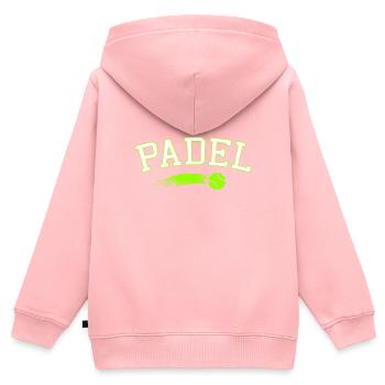 Padel Team Urban - Sweat Premium à capuche zippé enfant bio - rose - Dos - AI Model Kid Female (0cm)