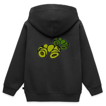 verschiedene Oliven - Kinder Premium Organic Zip Hoodie - Schwarz - Hinten - AI Model Kid Male (0cm)