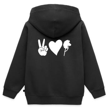 Hobby Horse Hobby Horsing - Kids Premium Organic Zip-up Hoodie - black - Back - AI Model Kid Male (0cm)