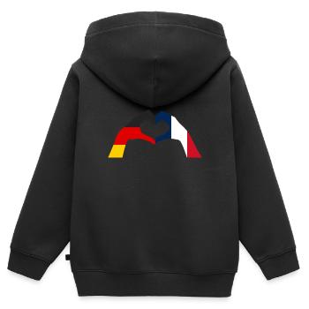 Franzosen Französisch Deutschland Frankreich - Kinder Premium Organic Zip Hoodie - Schwarz - Hinten - AI Model Kid Male (0cm)