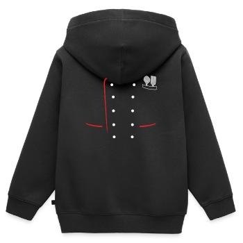 Cook - Veste chef avec cuillère et câble - Sweat Premium à capuche zippé enfant bio - noir - Dos - AI Model Kid Male (0cm)