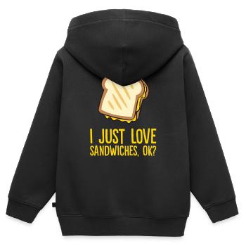 Sandwich - I just love sandwiches, ok? - Kinder Premium Organic Zip Hoodie - Schwarz - Hinten - AI Model Kid Male (0cm)