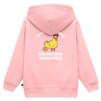 Ich liebe Hühner, die kacken Frühstück - Kinder Premium Organic Zip Hoodie - Rosa - Hinten - AI Model Kid Female (0cm)