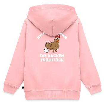 Ich liebe Hühner, die kacken Frühstück - Kinder Premium Organic Zip Hoodie - Rosa - Hinten - AI Model Kid Female (0cm)