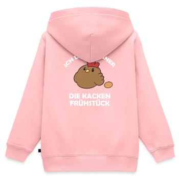 Ich liebe Hühner, die kacken Frühstück - Kinder Premium Organic Zip Hoodie - Rosa - Hinten - AI Model Kid Female (0cm)