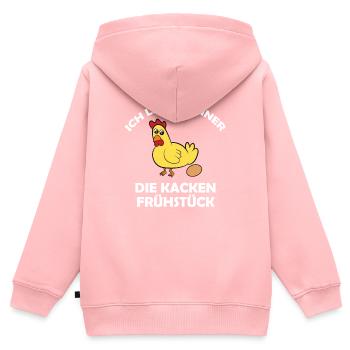 Ich liebe Hühner, die kacken Frühstück - Kinder Premium Organic Zip Hoodie - Rosa - Hinten - AI Model Kid Female (0cm)