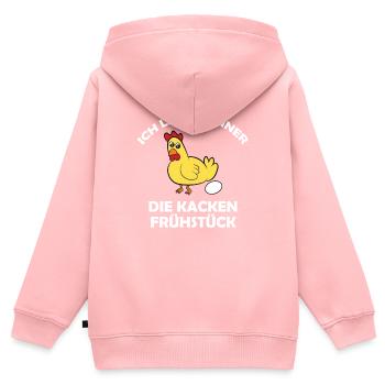 Ich liebe Hühner, die kacken Frühstück - Kinder Premium Organic Zip Hoodie - Rosa - Hinten - AI Model Kid Female (0cm)