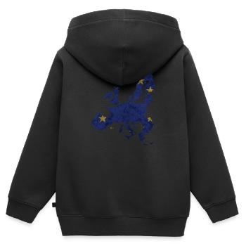 Europe - national border in national flag - Kids Premium Organic Zip-up Hoodie - black - Back - AI Model Kid Male (0cm)