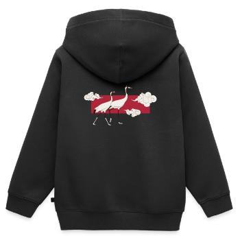 Art du Japon - Art Japonais - Sweat Premium à capuche zippé enfant bio - noir - Dos - AI Model Kid Male (0cm)