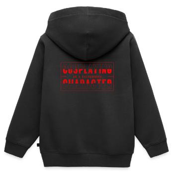 Cosplay Manga Passion Fan - Sweat Premium à capuche zippé enfant bio - noir - Dos - AI Model Kid Male (0cm)