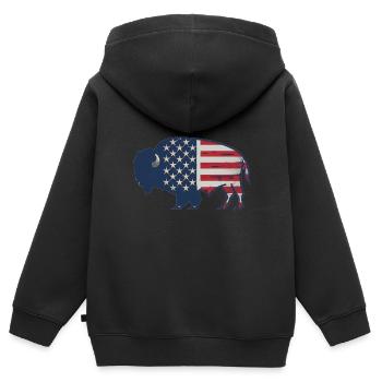 Bison - Sweat Premium à capuche zippé enfant bio - noir - Dos - AI Model Kid Male (0cm)