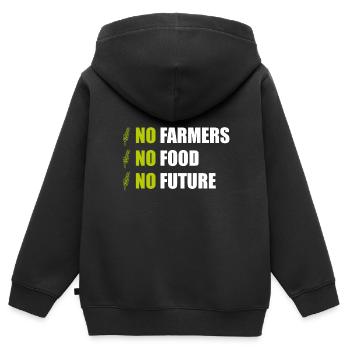 No Farmers No Food No Future Farmers Demo Farmer - Kids Premium Organic Zip-up Hoodie - black - Back - AI Model Kid Male (0cm)