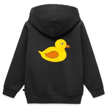 Kawaii Chibi Kawaii Ente Kawaii Entchen - Kinder Premium Organic Zip Hoodie - Schwarz - Hinten - AI Model Kid Male (0cm)