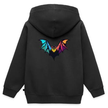 Chauve souris - Sweat Premium à capuche zippé enfant bio - noir - Dos - AI Model Kid Male (0cm)