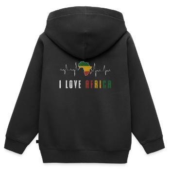 Africa Nature Conservation - Kids Premium Organic Zip-up Hoodie - black - Back - AI Model Kid Male (0cm)