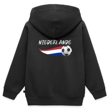 Pays-Bas Pays-Bas - Sweat Premium à capuche zippé enfant bio - noir - Dos - AI Model Kid Male (0cm)