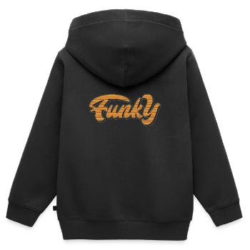 Funky - Kids Premium Organic Zip-up Hoodie - black - Back - AI Model Kid Male (0cm)